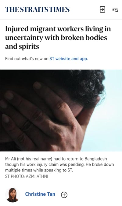 Mental health for injured workers (May 2024) “Once they stop sending money home, they are in extreme difficulty.” - Debbie Fordyce, TWC2 President 